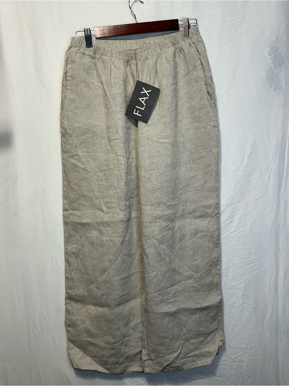 Flax Men's Casual Linen-Blend Chinos in Light Beige